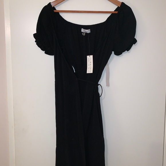 FLYNN SKYE Annabelle Wrap Mini Dress BLACK - Picture 2 of 8